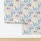 Elegant Boho Floral Americana Bohemian Xl Scale Red Cream Blue Refined Custom Removable Wallpaper by Spoonflower Peel & Stick Wallpaper 2FT Wide